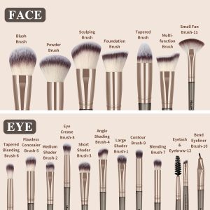 MAANGE New Design 20pcs Makeup Brushes Kits  15PCS Powder Puff Eyes Facial  Professional Makeup Brush Set - 图片 4