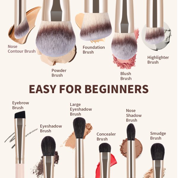 MAANGE Professional Makeip Brush Set 11pcs Brush  1pcs Powder Puff Custom logo Luxury Professional Makeup Brush Set