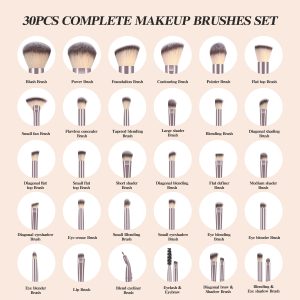 MAANGE Wholesale Black  Makeup Brushes Professional Wholesale 30pcs Luxury Cosmetic Brush  Professional Facial Makeup Brush Kit - 图片 3