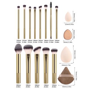 MAANGE Wholesale New Arrival Professional 13Pcs  Makeup Brushes 12 Powder Puff Customized OEM&ODM Facial Makeup Brush - 图片 9