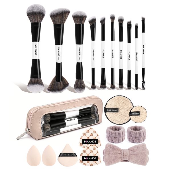 MAANGE Professional 10pcs Makeup Brush Set 7pcs Powder Puff Eyes Facial  Brush Soft Blush Brushes Eco Cosmetic Makeup Brush Set