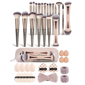 MAANGE New Design 20pcs Makeup Brushes Kits  15PCS Powder Puff Eyes Facial  Professional Makeup Brush Set