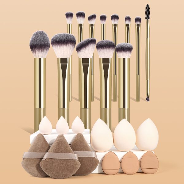 MAANGE Wholesale New Arrival Professional 13Pcs  Makeup Brushes 12 Powder Puff Customized OEM&ODM Facial Makeup Brush