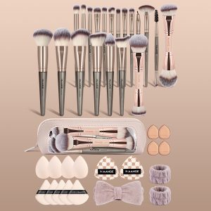 MAANGE New Design 20pcs Makeup Brushes Kits  15PCS Powder Puff Eyes Facial  Professional Makeup Brush Set - 图片 2