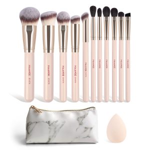MAANGE Professional Makeip Brush Set 11pcs Brush  1pcs Powder Puff Custom logo Luxury Professional Makeup Brush Set