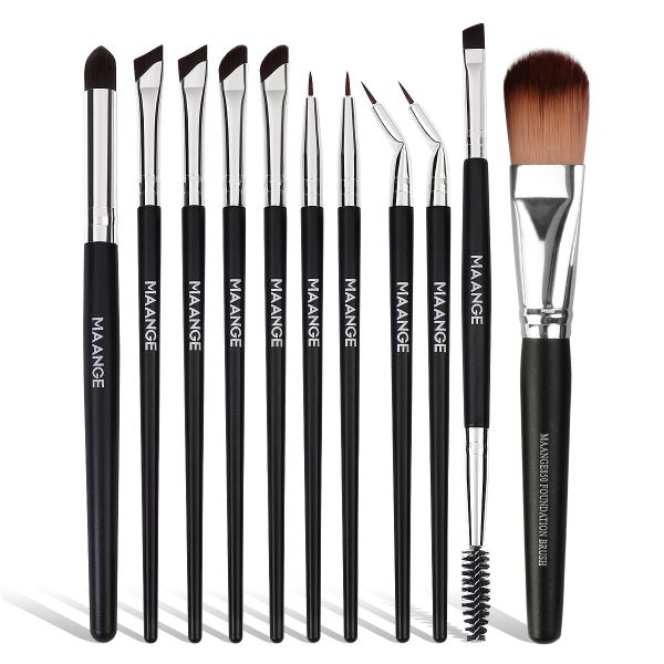 MAANGE Private Label OEM Luxury Facial Makeup Tools 2PCS Massage Makeup Brush 5PCS Powder Puff  False Eyelashes Makeup Brushes