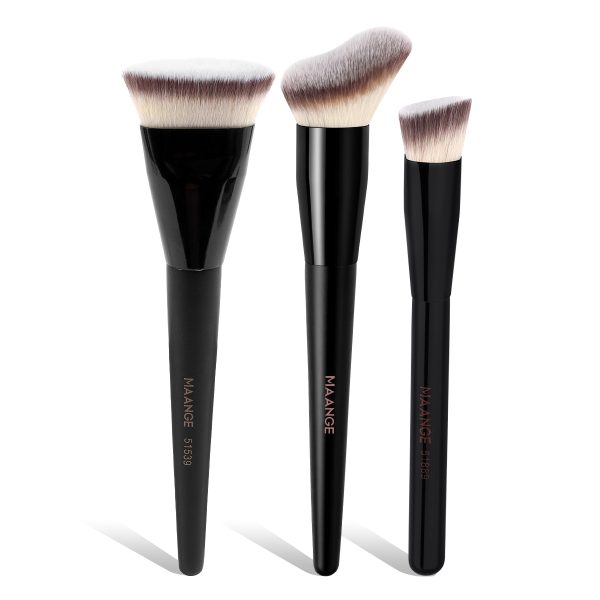 MAANGE Professional 3pcs Makeup Brush Set Soft High Quality Foundation Concealer  Loose Powder Blush Facial Makeup Brush Set