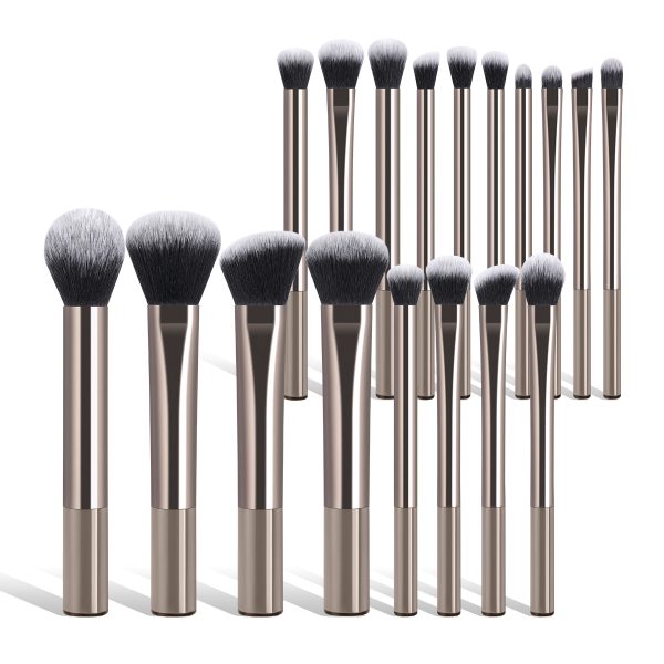 MAANGE Professional Makeup Brush Set 18pcs Luxury Champagne Eyeliner Eyebrow Foundation Concealer Face Brushes Makeup Brush Set