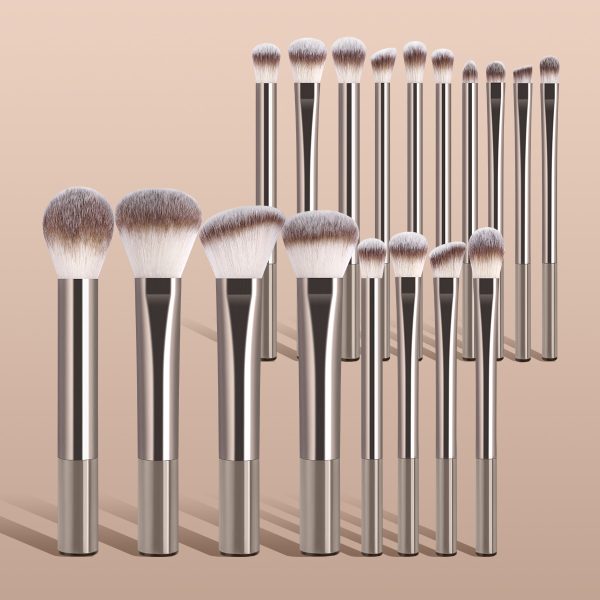 MAANGE Professional Makeup Set 18pcs Luxury Champagne Eyeliner Eyebrow Foundation Concealer Face Brushes Makeup Brush
