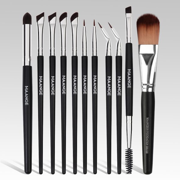 MAANGE Custom Logo Eye Face Professional 11pcs Eye Makeup Brush Eyeliner Eyeshadow Brush Foundation Concealer  Makeup Brushes