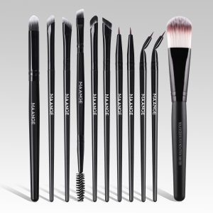 MAANGE Professional 11pcs Eye Makeup Brush Eyeliner Eyeshadow Brush Foundation Concealer Custom Logo Eye & Face Makeup Brushes - 图片 2