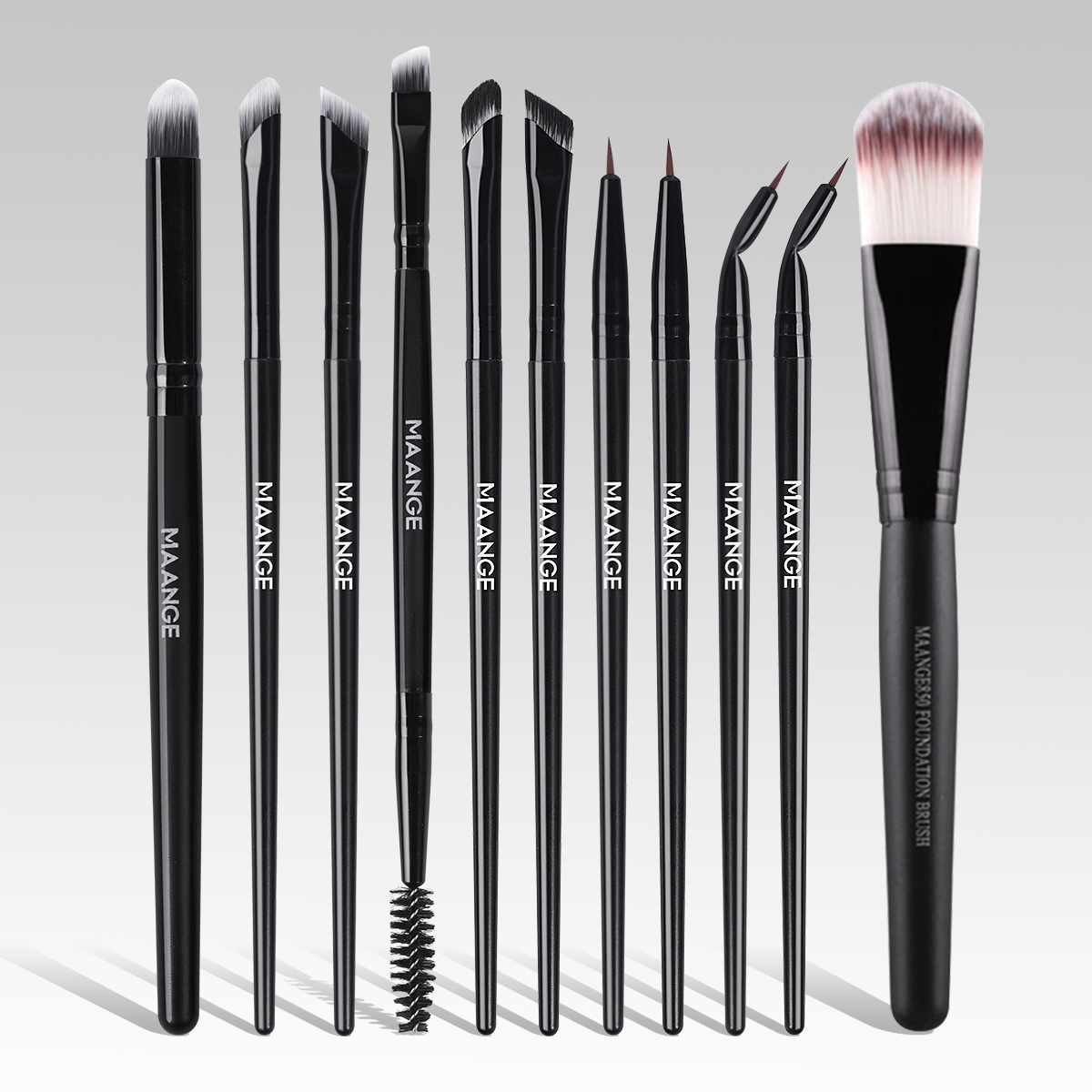 MAANGE Professional 11pcs Eye Makeup Brush Eyeliner Eyeshadow Brush Foundation Concealer Custom Logo Eye & Face Makeup Brushes - 图片 2