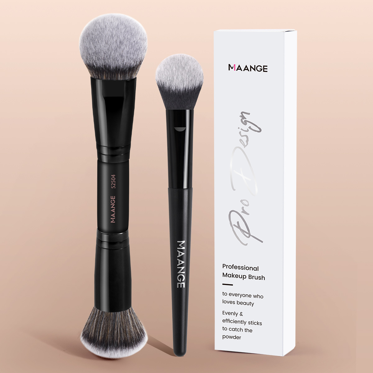 Hot Selling 2PCS Custom Logo Foundation Makeup Brushes  Professional Makeup Tools for Women Makeup Brushes - 图片 2