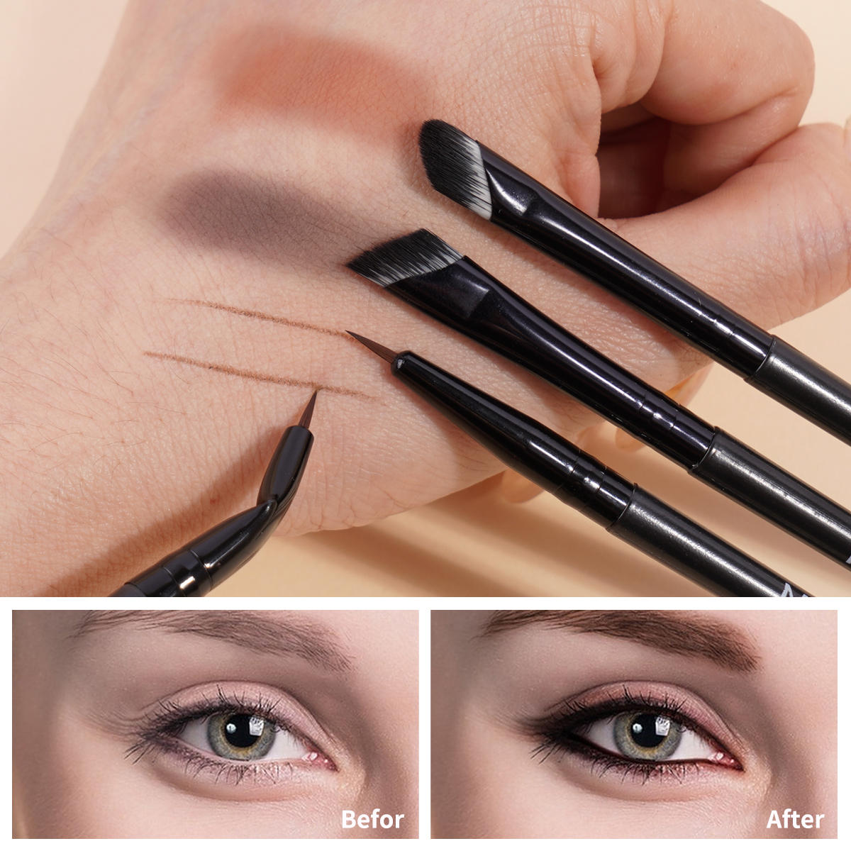 MAANGE Professional 11pcs Eye Makeup Brush Eyeliner Eyeshadow Brush Foundation Concealer Custom Logo Eye & Face Makeup Brushes - 图片 4