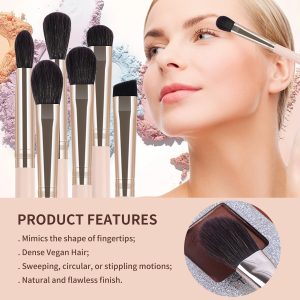 MAANGE Professional Makeip Brush Set 11pcs Brush  1pcs Powder Puff Custom logo Luxury Professional Makeup Brush Set - 图片 5