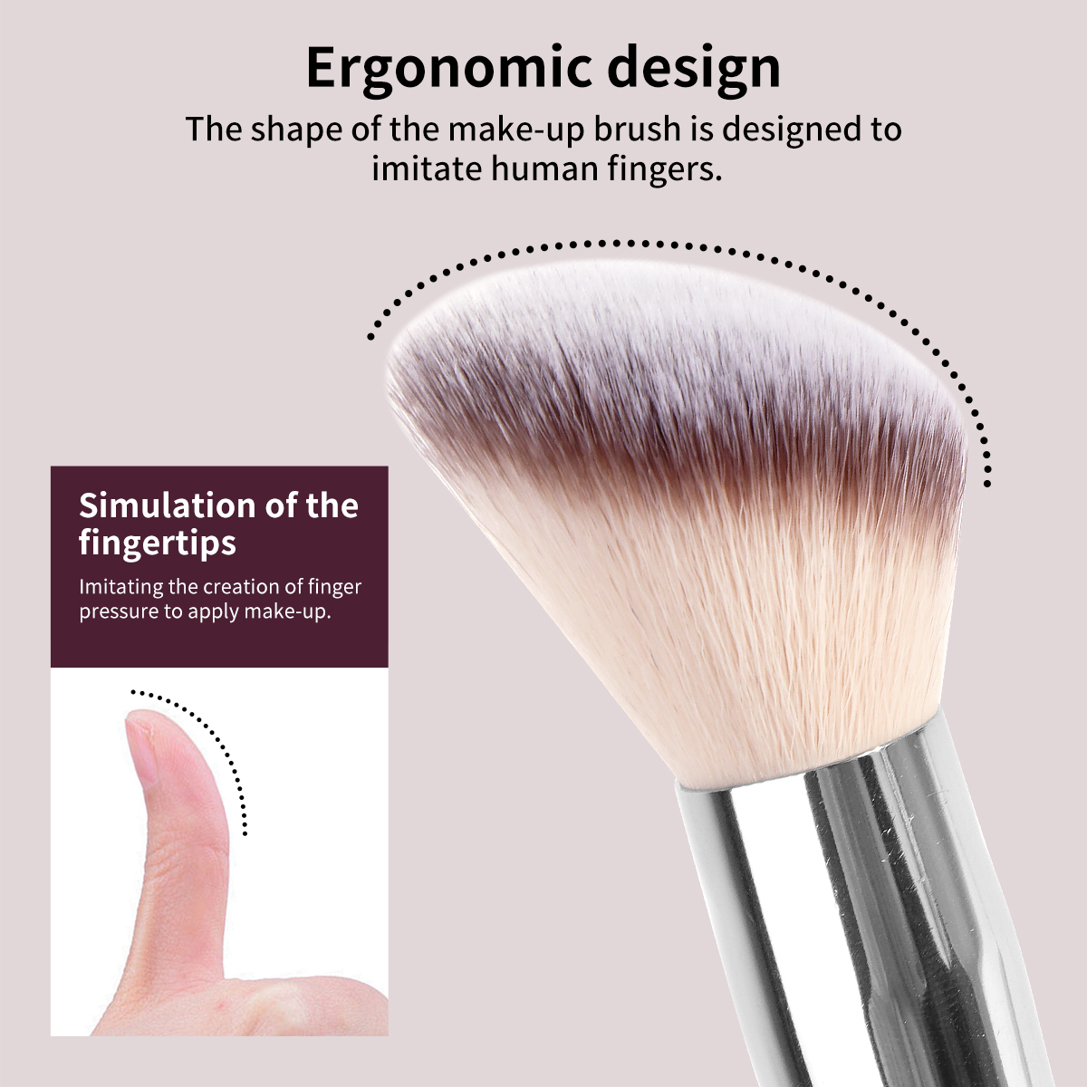Professional Quality Multi-Purpose Synthetic Hair Makeup Brush Comfortable Soft High-Lightening Color Facial Makeup Brush Set - 图片 3
