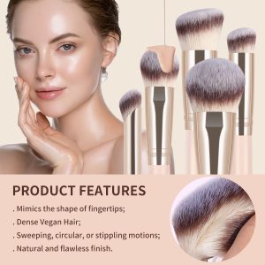 MAANGE Professional Makeip Brush Set 11pcs Brush  1pcs Powder Puff Custom logo Luxury Professional Makeup Brush Set - 图片 3