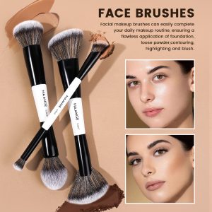 MAANGE Professional 10pcs Makeup Brush Set 7pcs Powder Puff Eyes Facial  Brush Soft Blush Brushes Eco Cosmetic Makeup Brush Set - 图片 6