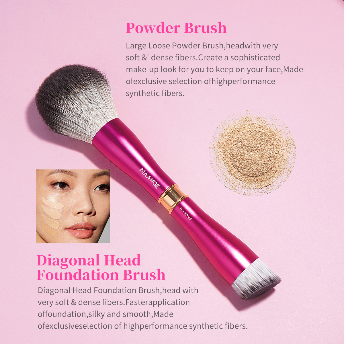 MAANGE 11pcs OEM Factory Professional Custom logo Makeup Brushes Private Label Professional Makeup Brush Kit - 图片 6
