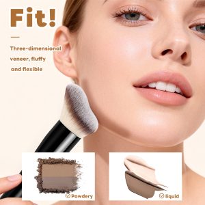 MAANGE Professional 3pcs Makeup Brush Set Soft High Quality Foundation Concealer  Loose Powder Blush Facial Makeup Brush Set - 图片 5