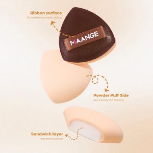 MAANGE Custom Logo Wholesale 20pcs Make up Brush 5pcs Powder Puff  Private Label Professional Facial Makeup Brush Set - 图片 9