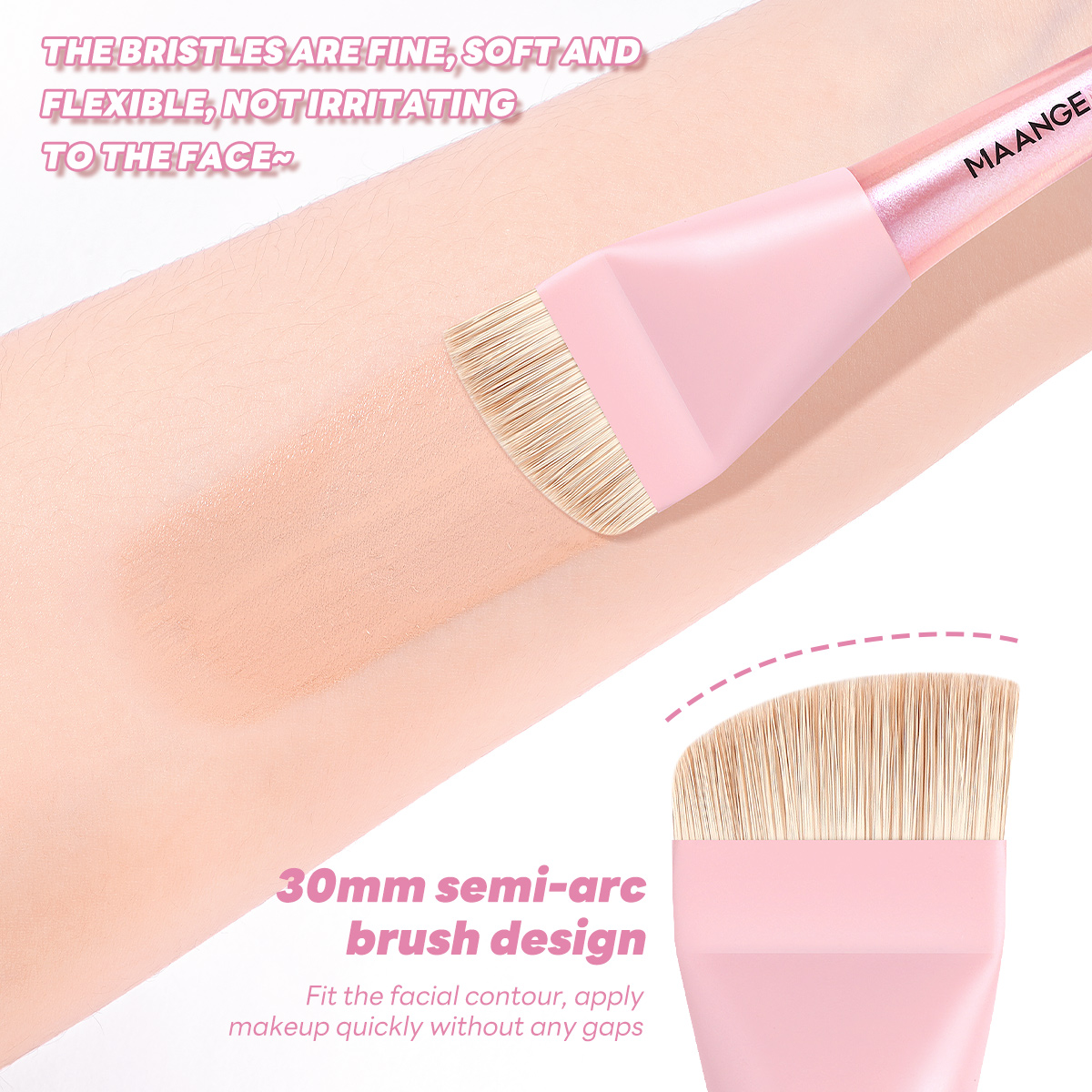 MAANGE Private Label OEM Luxury Facial Makeup Tools 2PCS Massage Makeup Brush 5PCS Powder Puff  False Eyelashes Makeup Brushes - 图片 4