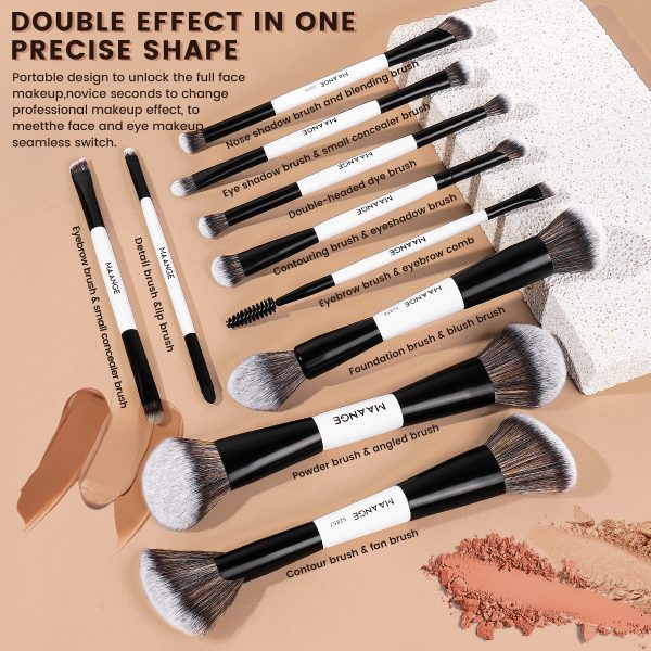 MAANGE Professional 10pcs Makeup Brush Set 7pcs Powder Puff Eyes Facial  Brush Soft Blush Brushes Eco Cosmetic Makeup Brush Set