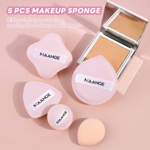 MAANGE Wholesale New Arrival Professional 13Pcs  Makeup Brushes 5 Powder Puff Customized OEM&ODM Facial Makeup Brush Set - 图片 8