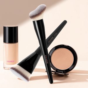 MAANGE Professional Luxury 2PCs Brush Foundation Brush Set Private Label &OEM Streak-Free Liquid/BB Cream Makeup Tools Brush - 图片 2