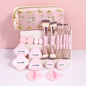 Professional 7pcs Double-headed Makeup Brush Set 12 Powder Puff Makeup Bag Facial Makeup Brush Set - 图片 2