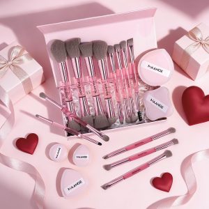 MAANGE Wholesale New Arrival Professional 13Pcs  Makeup Brushes 5 Powder Puff Customized OEM&ODM Facial Makeup Brush Set - 图片 2