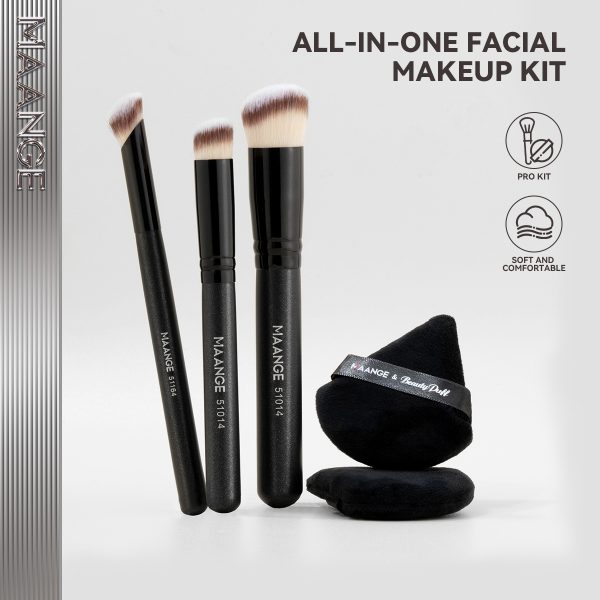MAANGE Professional 3pcs Makeup Brush Foundation Powder Blush Concealer Highlighter Cosmetic Professional Makeup Brush Set