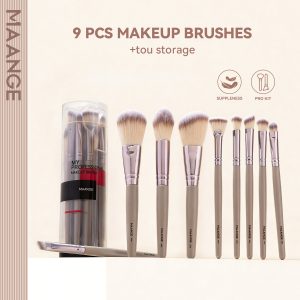 MAANGE Custom OEM&ODM 9pcs Brushes Sets Foundation Loose Powder Eyeshadow Brush Professionnel Private Label Makeup Brush Set - 图片 2