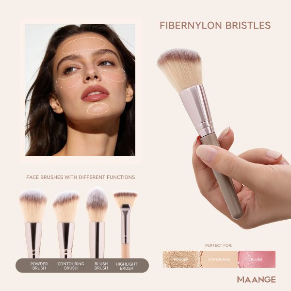 MAANGE Custom OEM&ODM 9pcs Brushes Sets Foundation Loose Powder Eyeshadow Brush Professionnel Private Label Makeup Brush Set