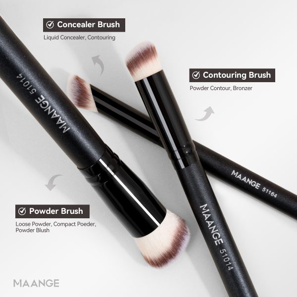 MAANGE Professional 3pcs Makeup Brush Foundation Powder Blush Concealer Highlighter Cosmetic Professional Makeup Brush Set
