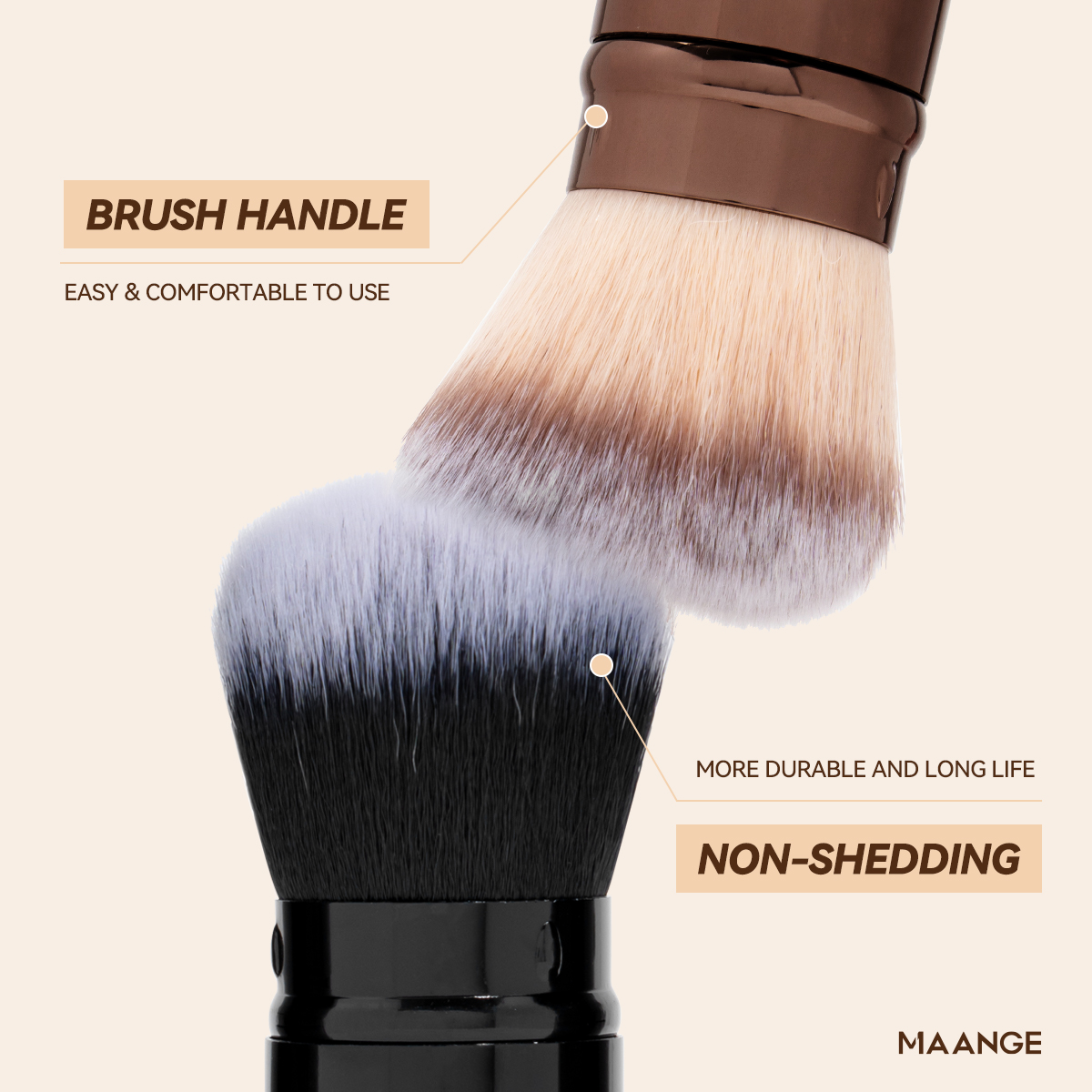 Single Foundation Brush Single Pack Makeup Brush Round-head Telescopic Brush Foundation Makeup Brush - 图片 2