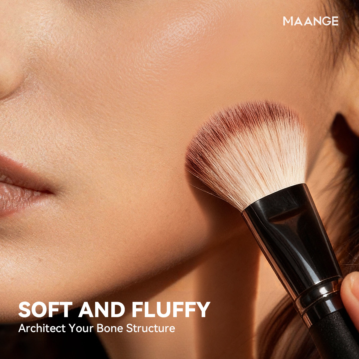 MAANGE Professional 3pcs Makeup Brush Foundation Powder Blush Concealer Highlighter Cosmetic Professional Makeup Brush Set - 图片 2