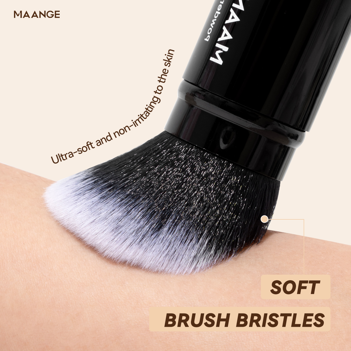 Single Foundation Brush Single Pack Makeup Brush Round-head Telescopic Brush Foundation Makeup Brush - 图片 3