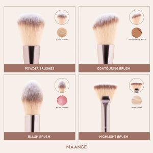 MAANGE Custom OEM&ODM 9pcs Brushes Sets Foundation Loose Powder Eyeshadow Brush Professionnel Private Label Makeup Brush Set - 图片 6