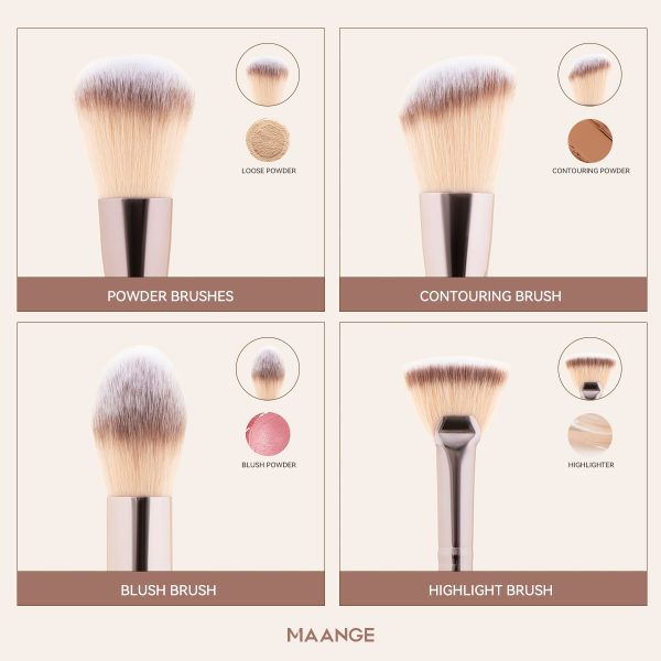 MAANGE Custom OEM&ODM 9pcs Brushes Sets Foundation Loose Powder Eyeshadow Brush Professionnel Private Label Makeup Brush Set