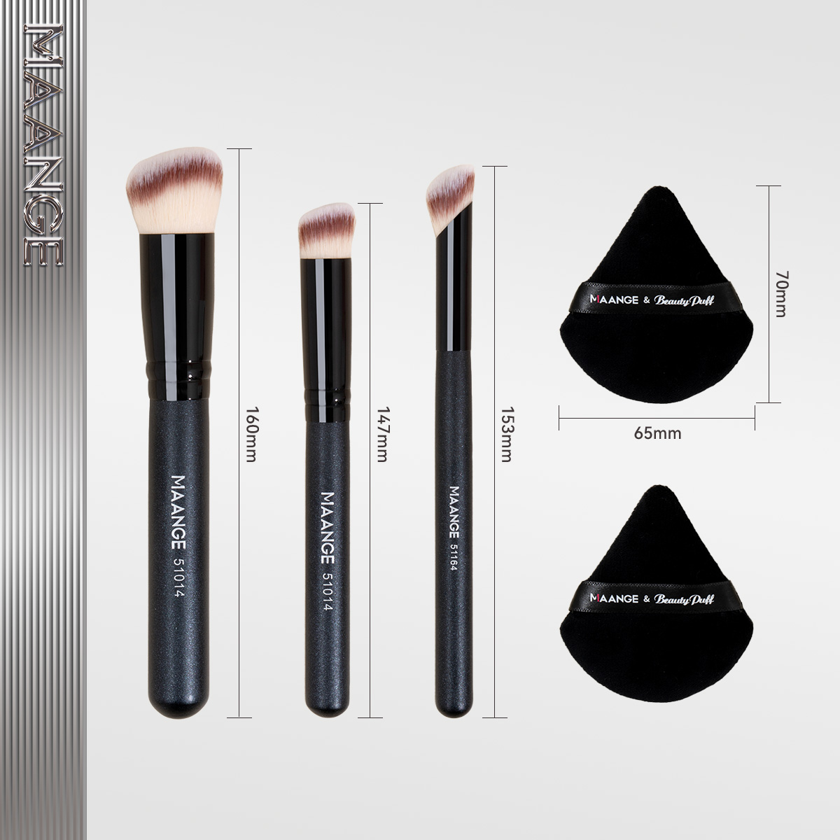 MAANGE Professional 3pcs Makeup Brush Foundation Powder Blush Concealer Highlighter Cosmetic Professional Makeup Brush Set - 图片 8