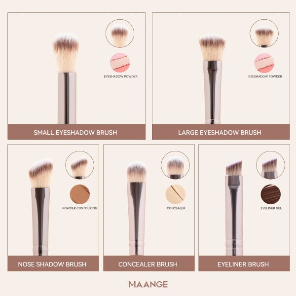 MAANGE Custom OEM&ODM 9pcs Brushes Sets Foundation Loose Powder Eyeshadow Brush Professionnel Private Label Makeup Brush Set