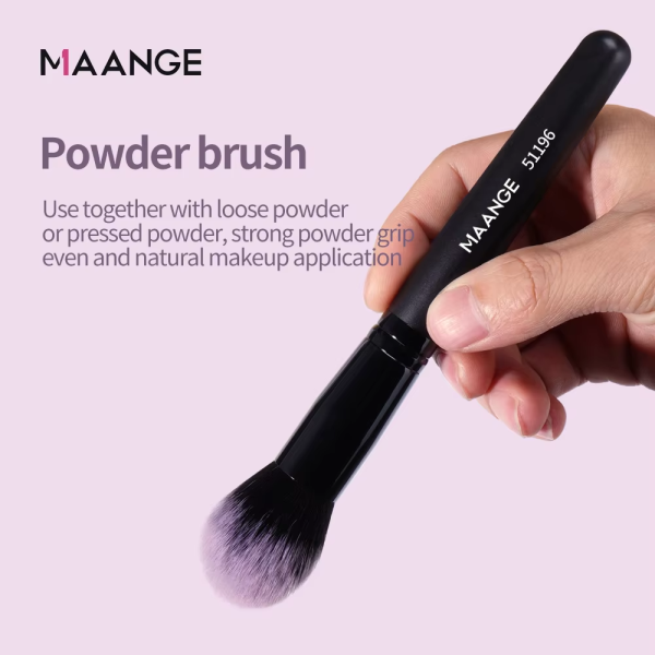Maange Low Price Wholesale Factory Direct Wooden Handle High Quality Black Single Blush Powder Brush