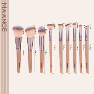 MAANGE Custom OEM&ODM 9pcs Brushes Sets Foundation Loose Powder Eyeshadow Brush Professionnel Private Label Makeup Brush Set - 图片 9