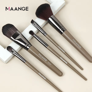 MAANGE 5pcs High Quality Brown Eye Shadow Makeup Brushes Professional Blush Eyebrow Brush Private Label Makeup Set