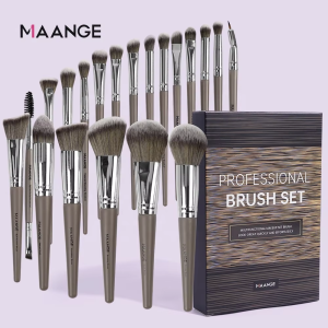 MAANGE 20pcs Luxury Makeup Brush Set High Quality Fiber Hair Eco Friendly Plastic Handle Powder Brush Foundation Brushes
