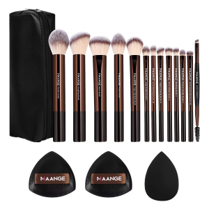 13 Pcs Powder Foundation Cosmetic Brush Professional Blush Makeup Brushes Set with Makeup Puff Sponge Makeup Brush Set