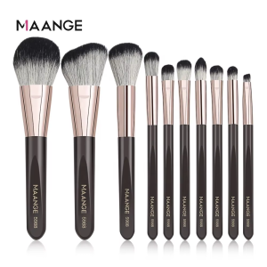 Maange 10 Pcs Luxury Professional Makeup Brush Set Kit for Beauty Makeup