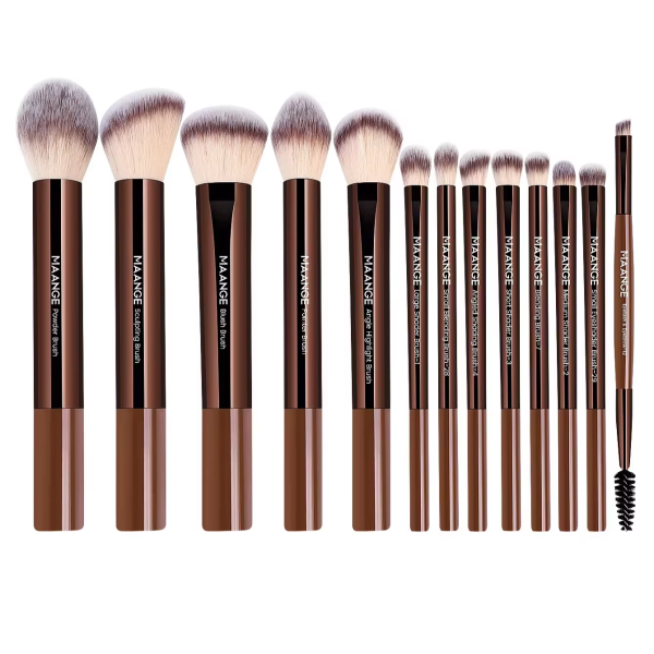 MAANGE Wholesale Natural 13pcs Makeup Brush Set Soft High Quality Hair Blush Powder Brush Concealer Makeup Tool Makeup Brush Set