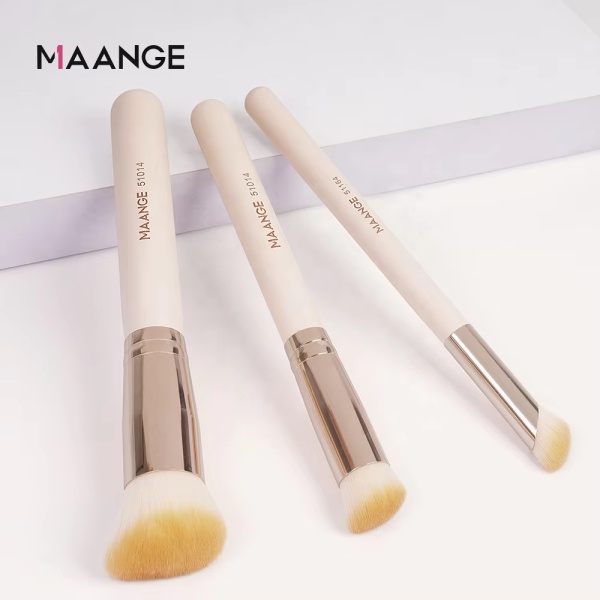 MAANGE 3pcs Good Luxury Foundation Cosmetic Brush Professional Private Label Concealer Wholesale Makeup Brushes Set